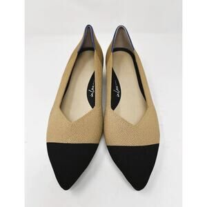 Rothy's The Point Women's 10.5 NWOB $169 MSRP Camel Black Knit Washable